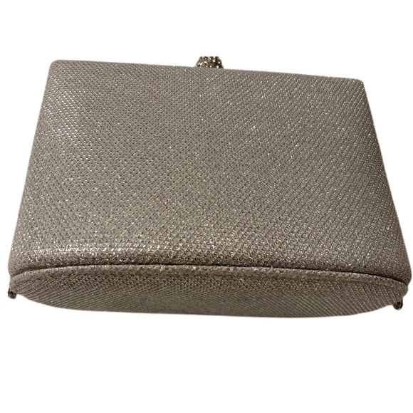 💎 NWT D'margeaux Silver Crystal Clasp Glitter Clutch Purse Evening Bag - Picture 4 of 7